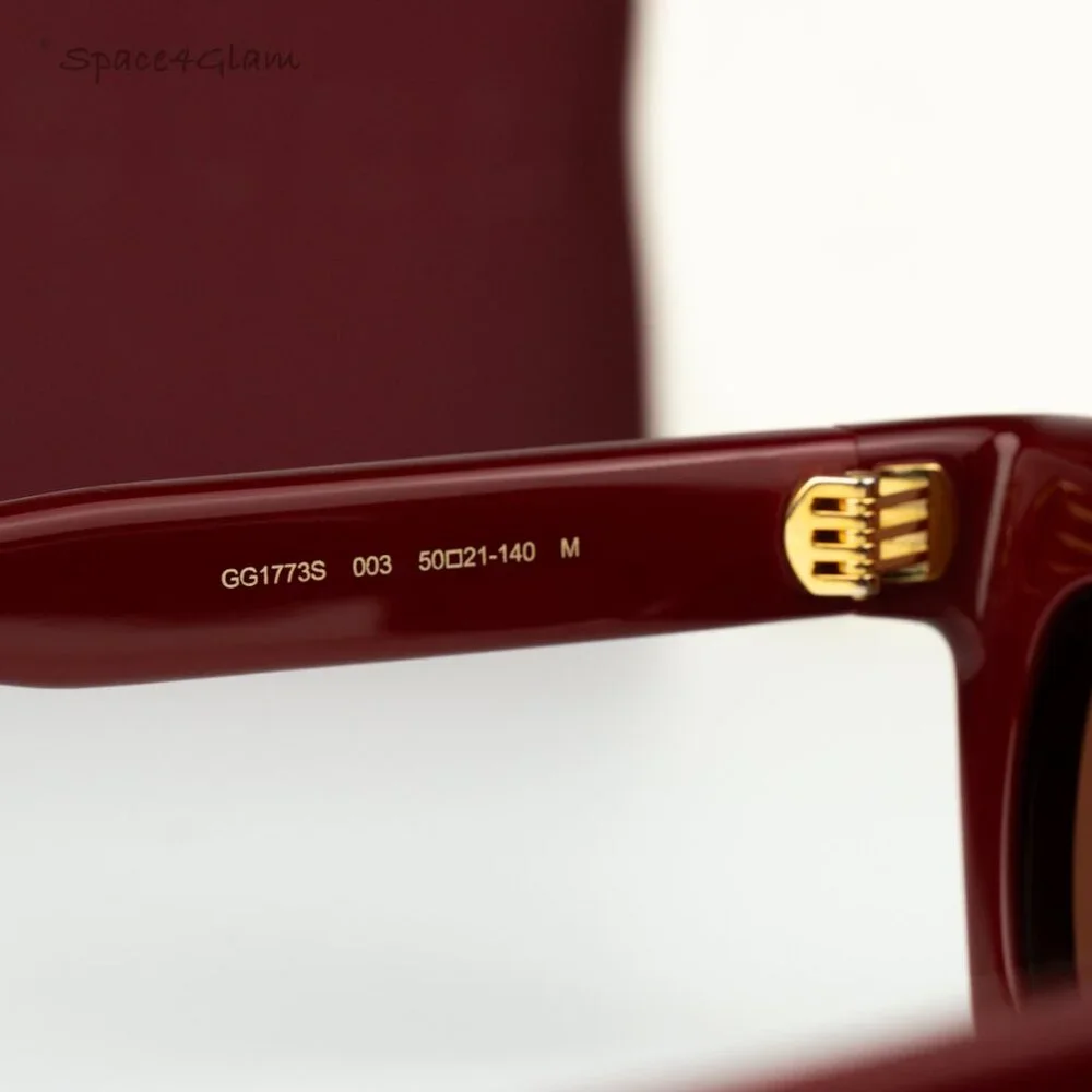 Gucci Women Sunglasses Burgundy Brown Cat Eye GG1773S 003 BRAND NEW - Picture 5 of 12